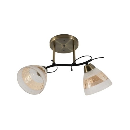 Lamp Ceiling Economy Highlight 12260/2AB+BK WT+TeA, 2x60W, E27, 28x25x45 cm, bronze color
