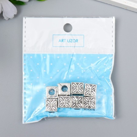 Busina for creativity Metal "Cube with petals" silver G503B1005 1x1.1 cm-3