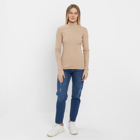 Turtleneck female, beige color, size 50-1