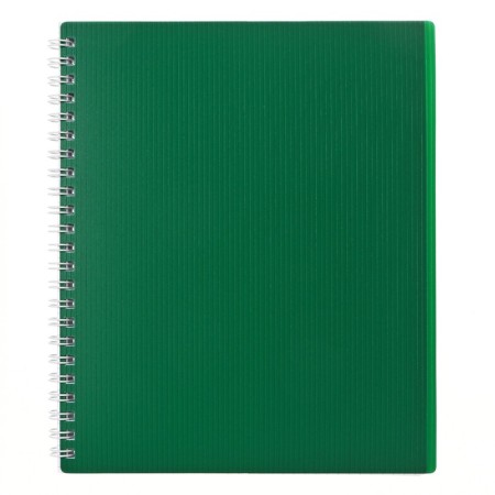 A notebook of 80 sheets in a cage on a crest, Velvet, plastic cover, offset block, green