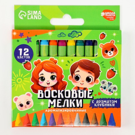 Wax crayons - pencils A flavored "Funny guys", 12 colors-1