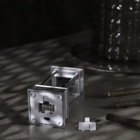 LED figure “Silver Lantern with a candle” 5.5 × 13 × 5.5 cm, plastic, batteries AG13x3, glow warm white-2