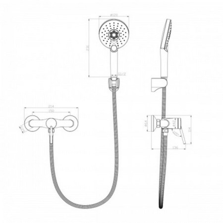 Lemark Minima LM3803C shower mixer, single -leaf, without spout, watering can-1