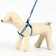 The set of stitched "paws", width 1 cm, leash 120 x 1 cm, og 23-35 cm, blue