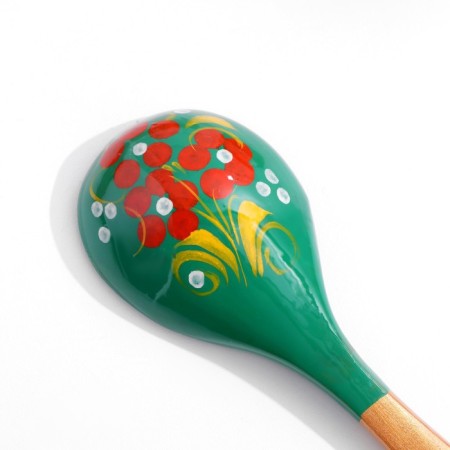 Spoon "Zelenushka", salad, 6 × 21, Khokhloma-9