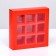 Cardboard box with a shell under 9 sweets, 13.8 x 13.8 x 3.8 cm, cellulose, scarlet