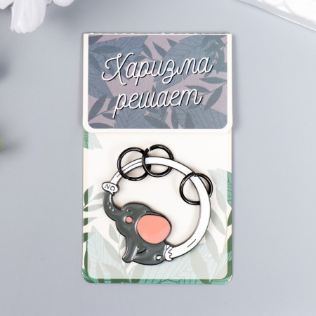 A keychain-key a metal "Elephant lets the fountain" 4.5x4.4 cm