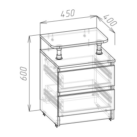 Clothing cabinet Zara 450x400x600 Crafts White-1