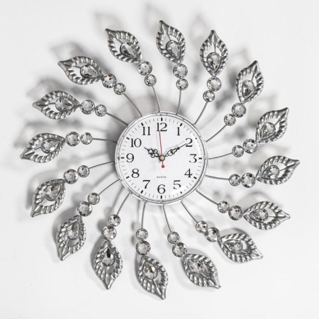 Wall clock, series: openwork, "feathers", smooth move, d-38 cm, dial 13 cm