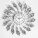 Wall clock, series: openwork, "feathers", smooth move, d-38 cm, dial 13 cm