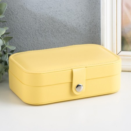 Casket to the leatherette for jewelry "Matte surface" yellow 16x11x5 cm