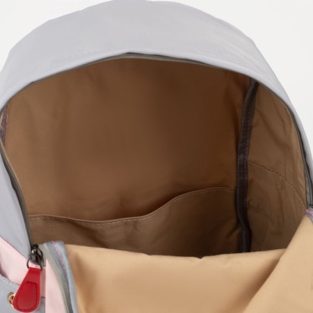A backpack with a zipper, the color is pink-3