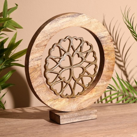 Interior souvenir in the wooden ring "Clover" 30x8x33 cm