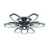LED ceiling LED with Ambrella Light, Original, Fa581, 9XLED, 162 W, ​​12150LUM, 3000-6400K, Black, Transparent Color.