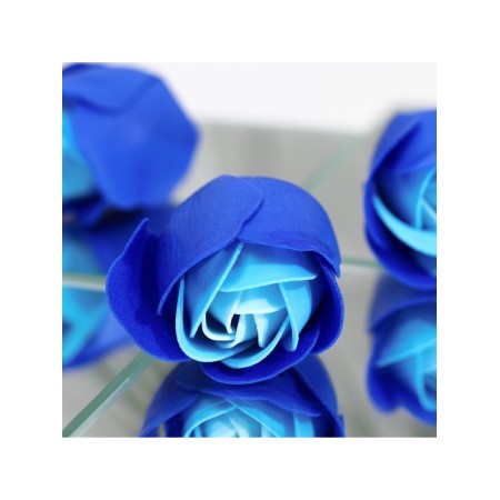 Soap roses, turquoise-blue, set 24 pcs.-5