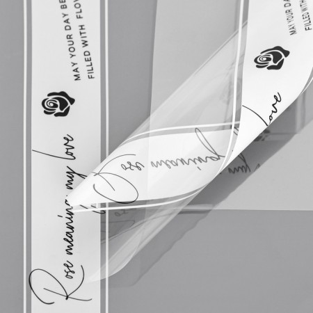 Matte flowing film, "Strip with the inscription", 58x58cm