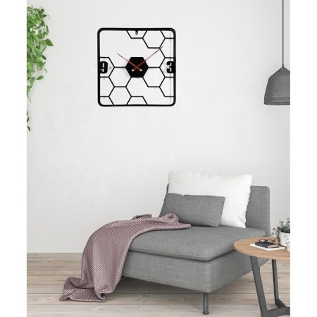 Wall clock, series: loft, "honeycomb", smooth move, 1AA, 58 x 58 cm-1