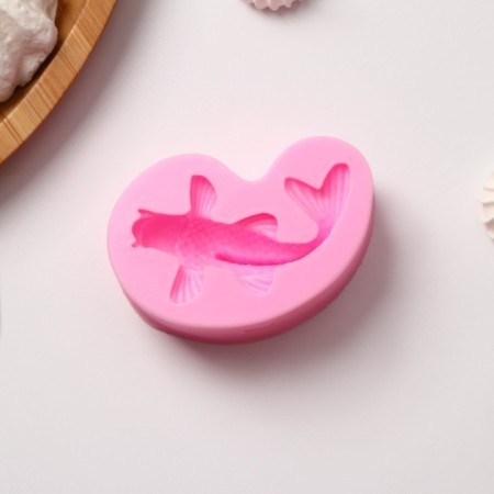 Mold Dolyana "Fish", silicone, 7.2 × 4.7 × 2.3 cm, pink color-5