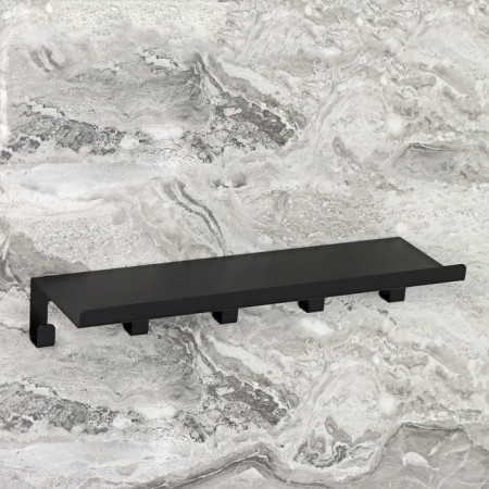 Shelf with hooks "Loft Art", 35 × 10 × 6.5 cm, black color-2