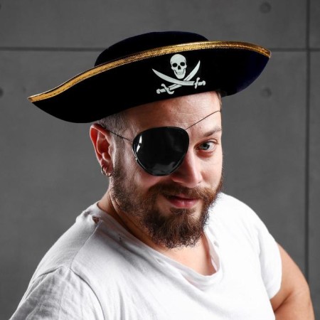 Pirate hat, children's, golden border, rr. 50-3