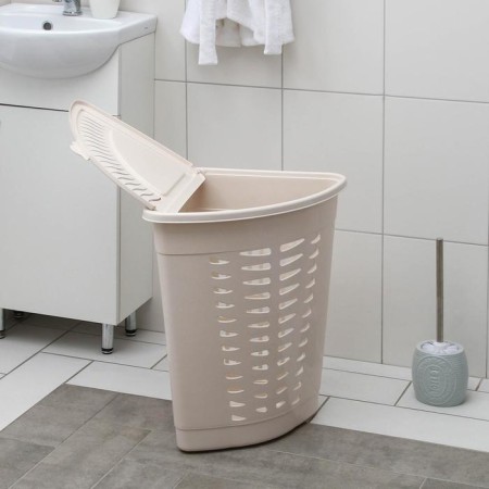 Corner underwear basket with a lid, 45 l, 37 × 50 × 56 cm, ivory color-8