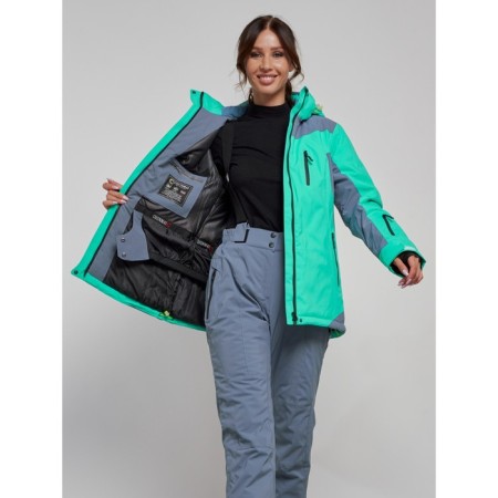Ski jacket female, size 44, green color-10