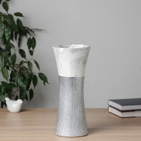 VAZ Coramics Table "Brigham" waist, d-12.5cm, h-29.5x11 cm, white-gray