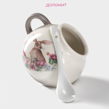 Sugar with a spoonful of the bunny of the bunny, 200 ml, white color-1