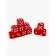 Playing bones, 1.6 x 1.6 cm, set 50 pcs, red