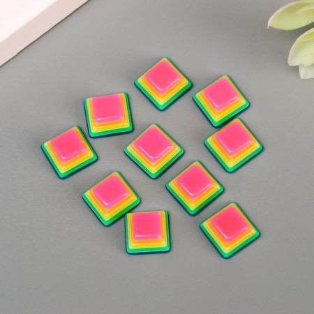 Decor for creativity plastic "Striped Cubes" multi -colored set 10 pcs 1.1x1.1 cm-2
