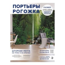 Фотошторы «Ручей в лесу», оксфорд, размер 170х265 см, 2 шт