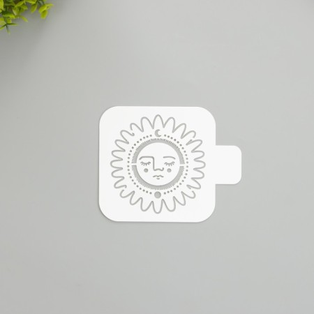 Plastic stencil "Sun" 9x9 cm