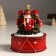 Souvenir polystone music is mechanical, the "Nutcrackers at the Christmas tree" are spinning 11x11x14 cm
