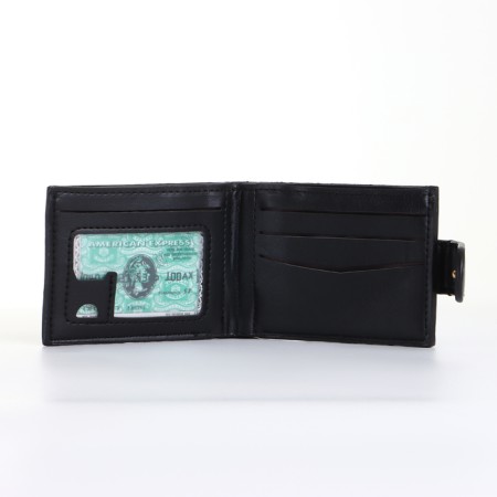 Male purse on the button, black color-6