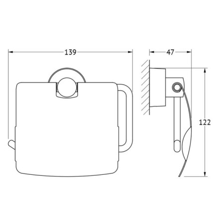 Toilet paper holder with a lid, chrome, fbs-1