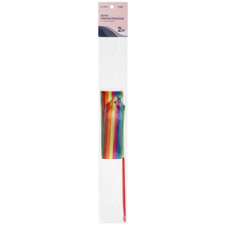 Ribbon for rhythmic gymnastics with a stick Grace dance, 2 m, color Rainbow-4