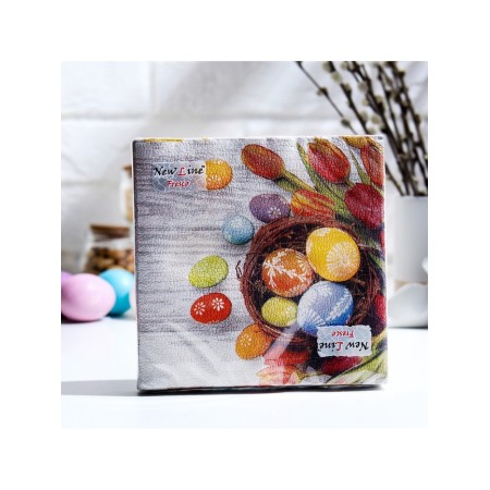 Napkins Paper New Line Fresco "Eggs Tulips, 2sl, 33*33, 20 pcs-3