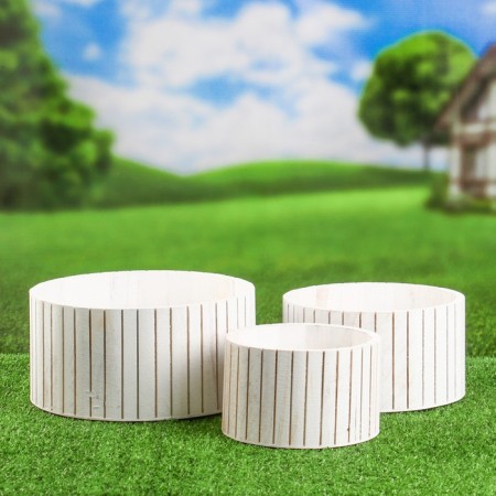 Set of wooden pots, round 23x17x11cm