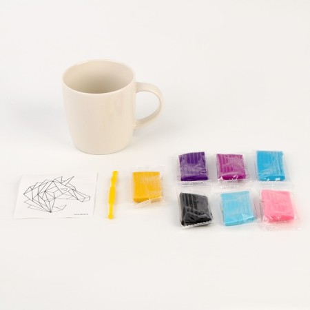 Set for decor mug polymer clay. Modeling on the circle "polygonal unicorn"-2