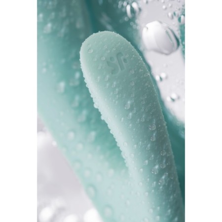 Unrealistic vibrator Satiffyer Triple OH, 24 cm, silicone, blue color-8
