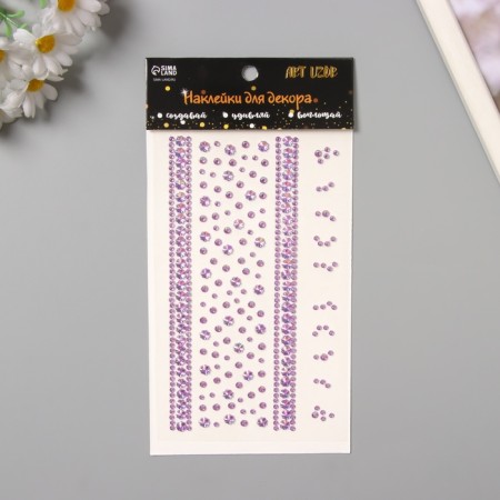 Stick plastic rhinestones "Flower road" Lilac 22.5x11.5 cm