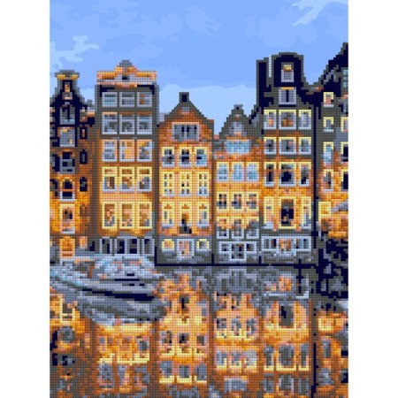 Diamond mosaic 30 × 40 cm, (partial filling) "Quiet Amsterdam"