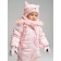 Children's knitted set for girls: hat and snood, size 48, light pink color