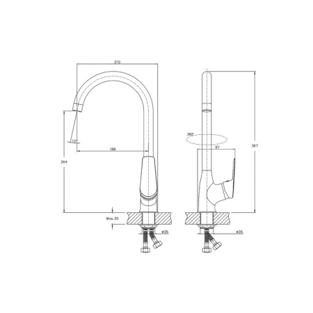 Kitchen mixer ESKO Saint-PETERSBURG SPB 519, color chrome-1