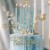 Candles in the cake "Royce", 6 pcs, high, 12.5 cm, sky blue metallic