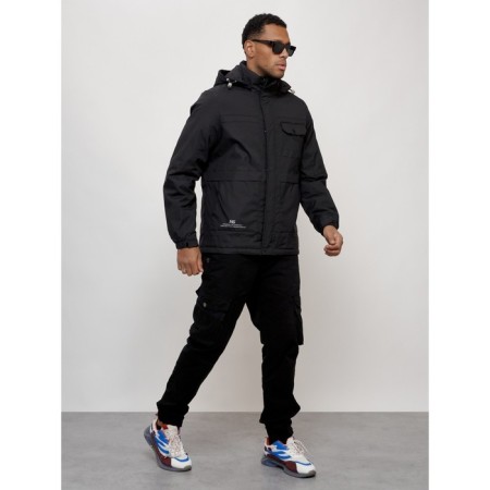 Sports male jacket, size 48, black color-2