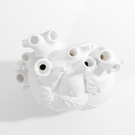 Vase for flowers "Heart", white, 3 x 9 x 20 cm.-4