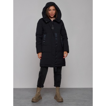 Coat insulated winter female, size 48, black color-4