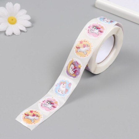 Stick Paper "Dreamy Unicorn" d = 2.5 cm 500 pcs in a roll 3x6.5x6.5 cm-4