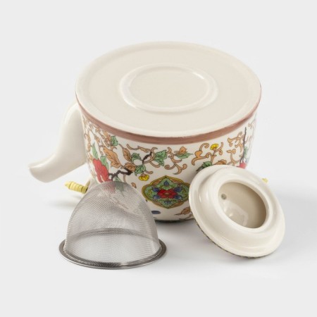 Keramic teapot teapot with metal sieve "Flowers", 900 ml-2